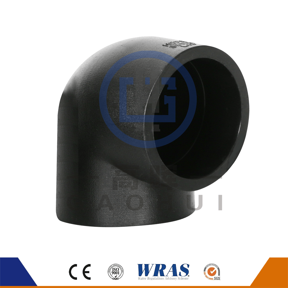 HDPE ซ็อกเก็ตฟิวชั่น 90 °ข้อศอก