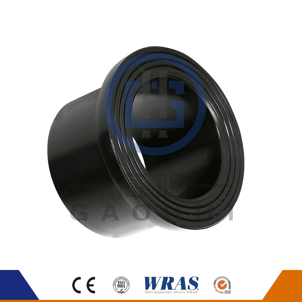 HDPE ปั้นก้นฟิวชั่นหน้าแปลนปลายข้าวสำหรับท่อน้ำ
